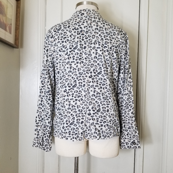 CASLON cream black animal print jacket - Picture 6 of 10